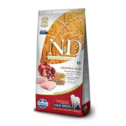 Farmina N&D Ancestral Grain Medium & Maxi Breed Adult Dry Dog Food - Chicken & Pomegranate