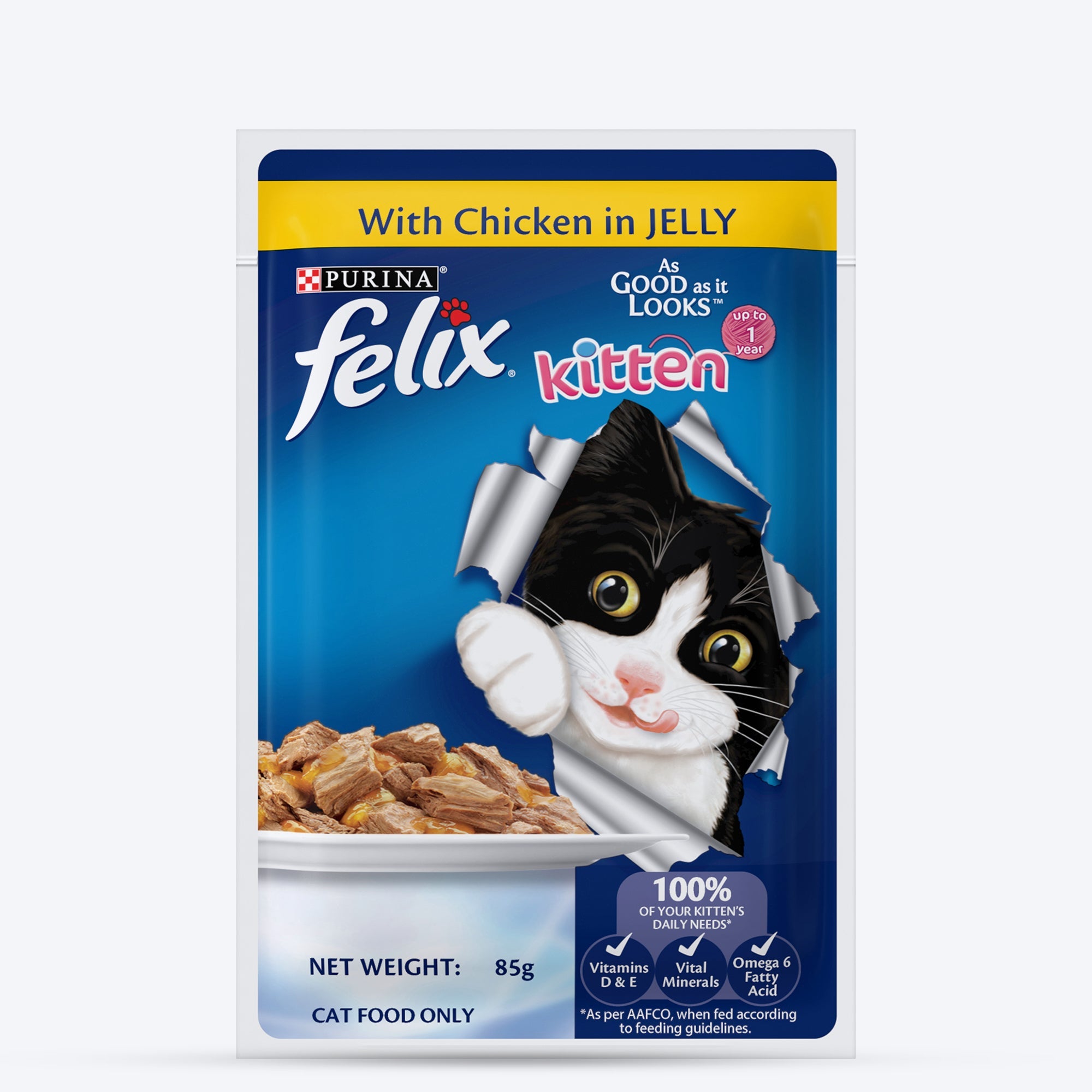 Purina Felix With Chicken In Jelly Kitten Wet Food - 85 g