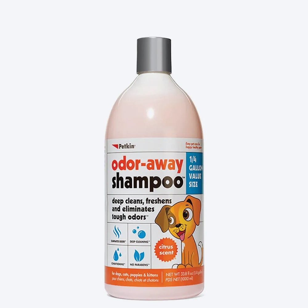 Petkin Odor-Away Shampoo For Dog & Cat - Citrus - 1000 ml