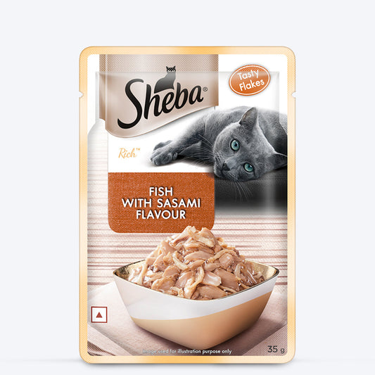 Sheba Rich Premium Adult (1+ Years) Fish with Sasami Flavour Wet Cat Food - 35 gm Packs