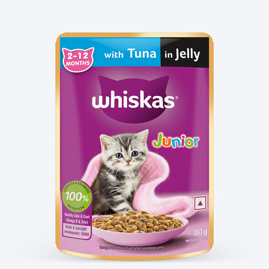 Whiskas Junior Kitten (2-12 Months) Tuna in Jelly Wet Cat Food - 80 gm Pack