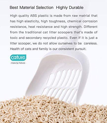Cature Care by Nature Cat Litter Scoop, Sturdy and Easy to Clean Suitable for All Cat Litter Types White