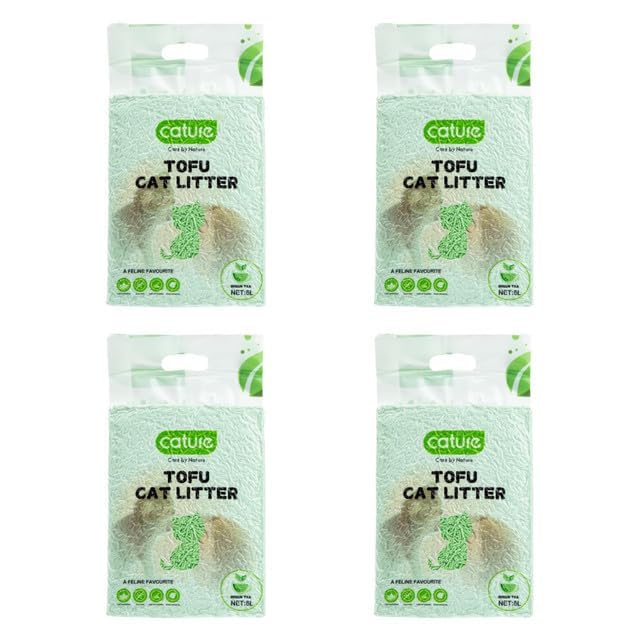 Cature Care by Nature Tofu Cat Litter Natural Flushable Clumping Litter Plant Based Biodegradable Ultra Odour Control 99% Dust Free Low Tracking Cat Litter (Original, 6L, PACK2)