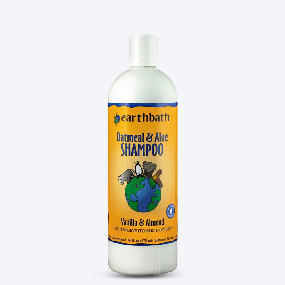 Earthbath Oatmeal & Aloe Shampoo For Dog & Cat (Vanilla & Almond) - 472 ml