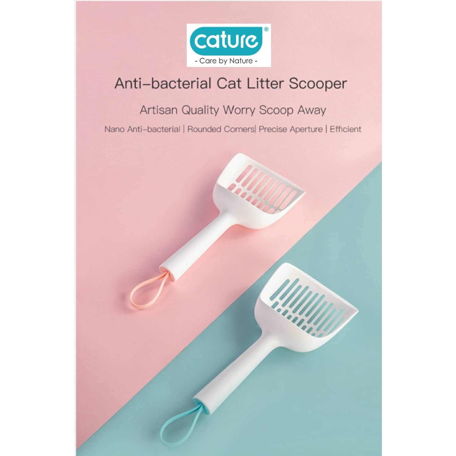 cature Care by Nature Plastic Cat Litter Scoop Dog & Cat Litter Waste Pooper Scooper Shovel With Waste Bag, Cat Scooper For Effortless Clean-Up, Scoop & Bag For Quick & Hygienic Waste Removal (White)