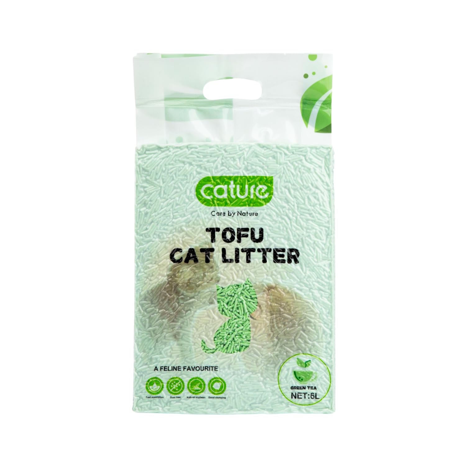 Cature Care by Nature Tofu Cat Litter Natural Flushable Clumping Litter Plant Based Biodegradable Ultra Odour Control 99% Dust Free Low Tracking Cat Litter (Original, 6L, PACK2)