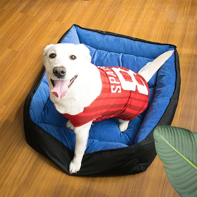 cature Care by Nature Dog Bed for Small Dogs and Cats Wide Sided Washable Bed, Rectangle Comfy Bed for Dog, Durable Pet Cuddle Bed, Warm Soft Cool Puppy Bed for Sleeping, Non-Slip Bottom (Red, Small)
