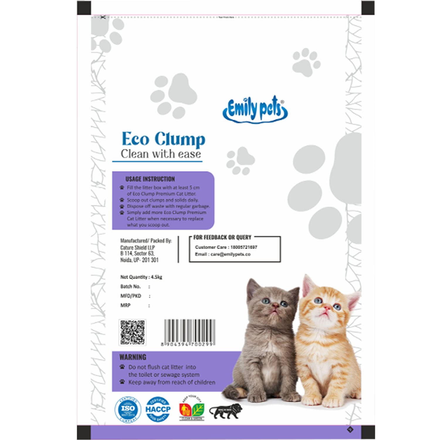 Emily Pets Fresh Scented Bentonite Cat Litter Levender 4.5kg