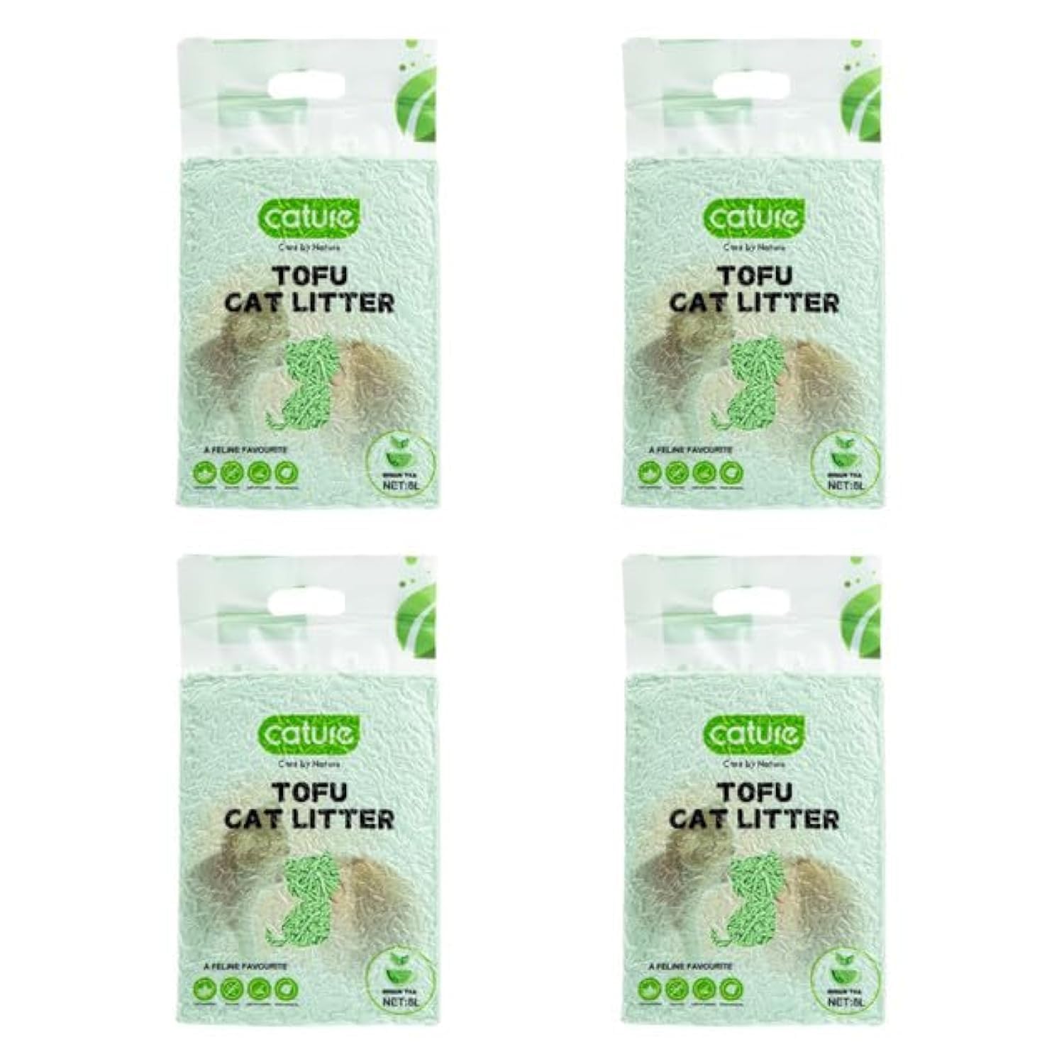 Cature Care by Nature Tofu Cat Litter Natural Flushable Clumping Litter Plant Based Biodegradable Ultra Odour Control 99% Dust Free Low Tracking Cat Litter (Original, 6L, PACK2)