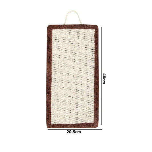 Cature Care by Nature Rectangular Cat Scratcher Funny Natural Sisal Hanging Scratching Board Pad Fur Border Kitten Scratch Pad Cat Scratch Post Mat(Brown)