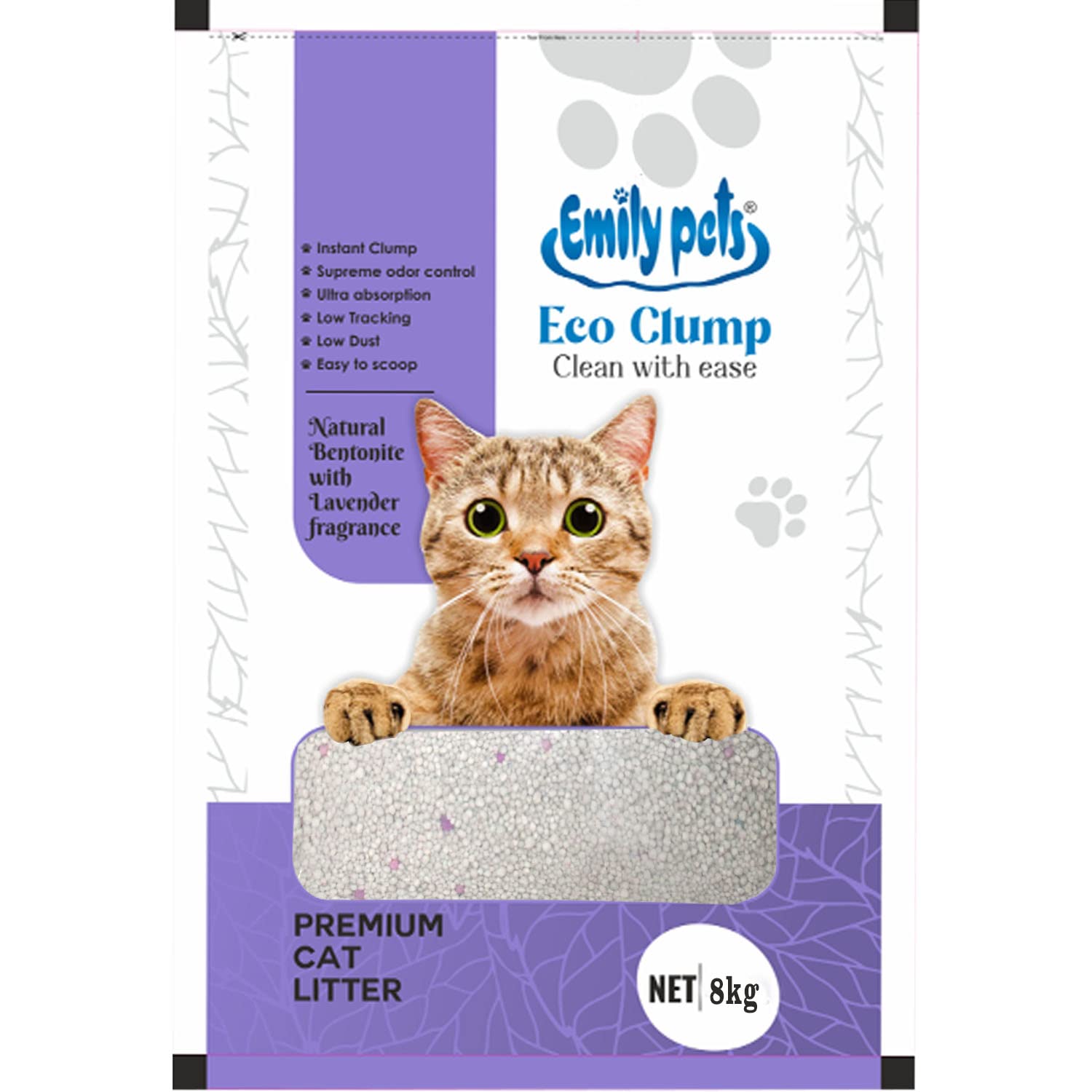 Emily Pets Fresh Scented Bentonite Cat Litter Levender 4.5kg