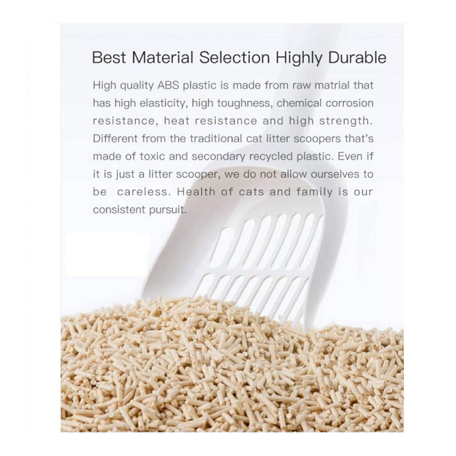 Cature Care by Nature Cat Litter Scoop, Sturdy and Easy to Clean Suitable for All Cat Litter Types White