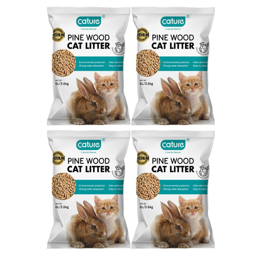 cature Care by Nature Pine Wood Cat Litter | Environmental Protection | Odor Elimination | Strong Water Absorption | Easy to Clean for Multiple Cats, 6L/3.6KG