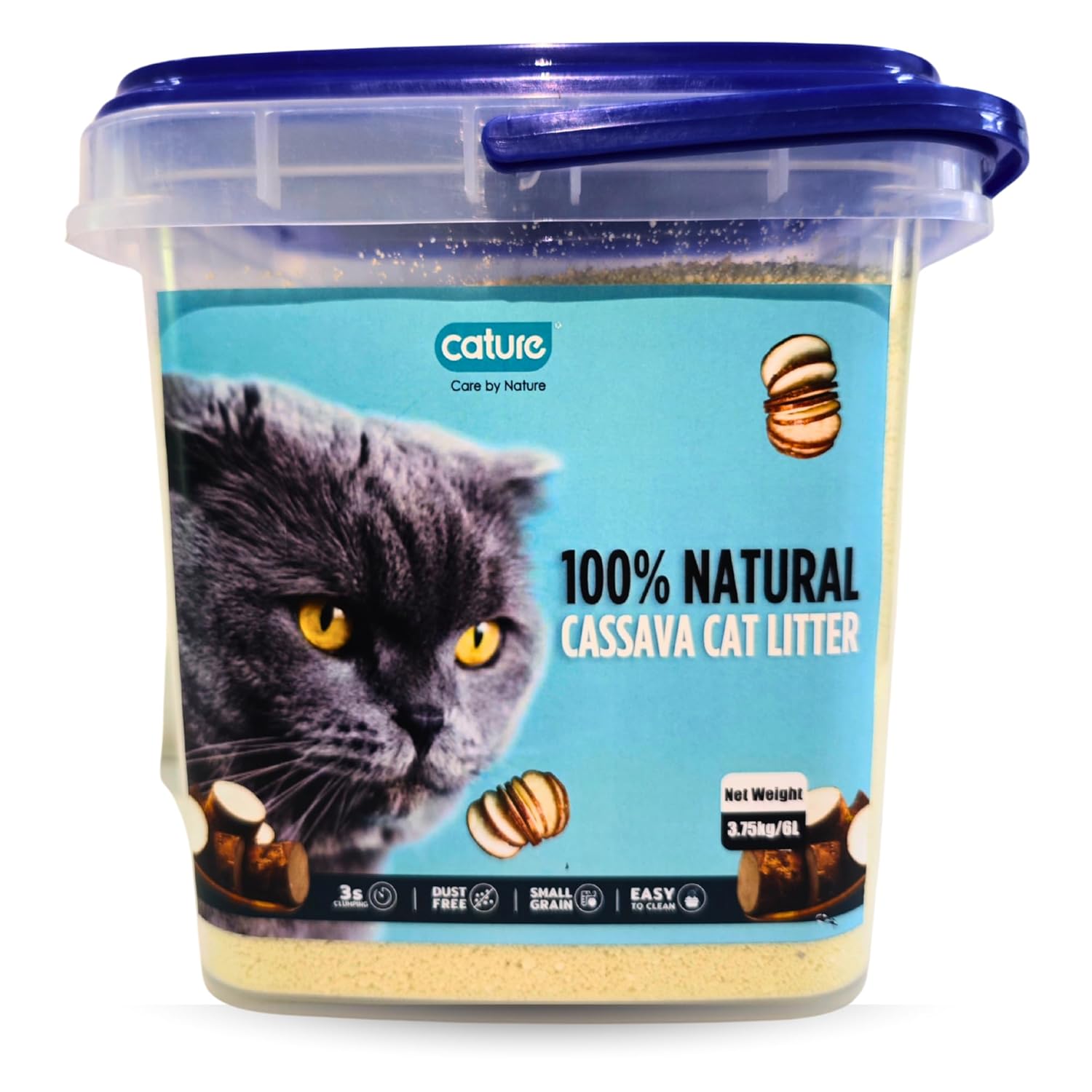 Cature Care by Nature Premium Natural Cassava Cat Litter, 3.75kg/6L, Dust Free, eco-Friendly Litter