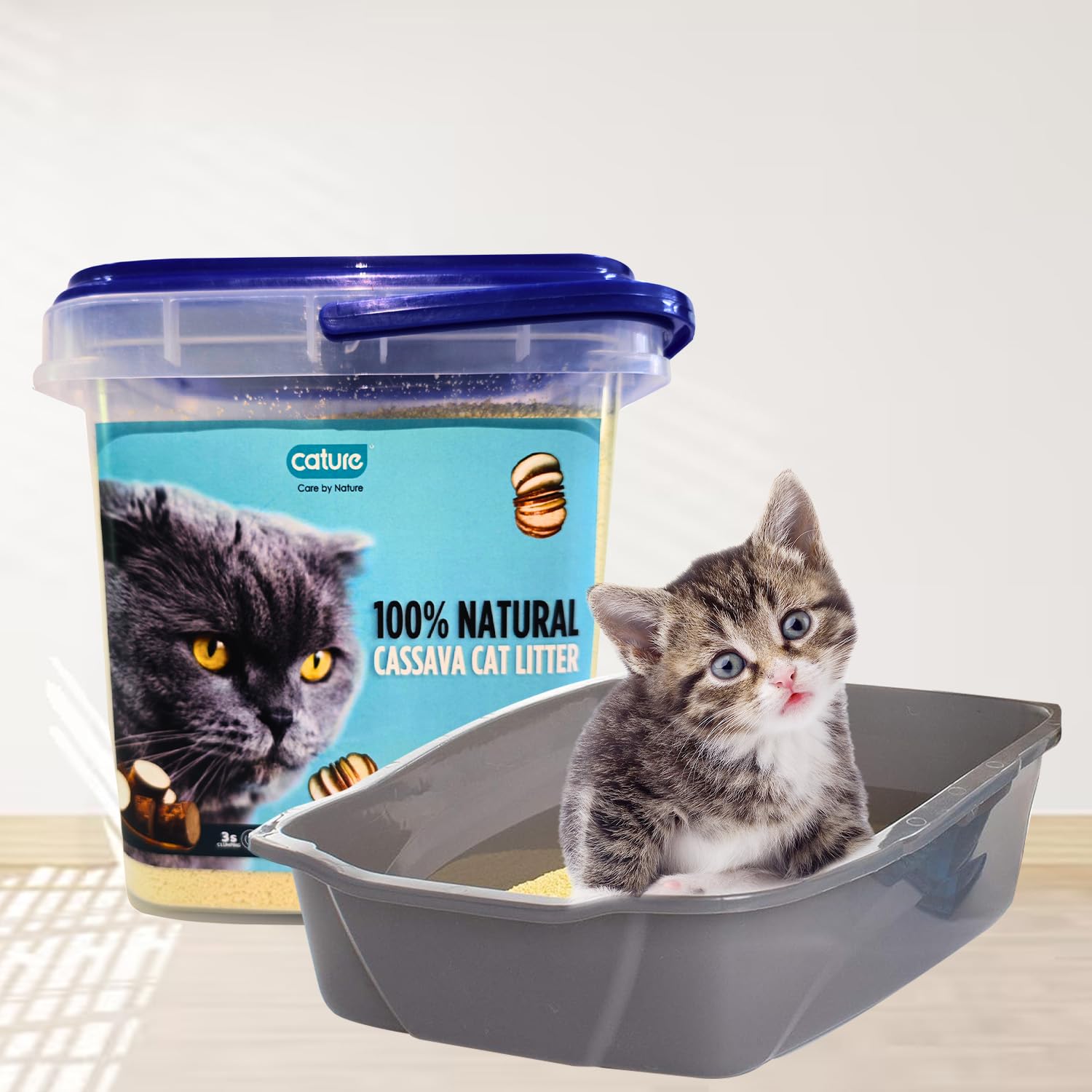 Cature Care by Nature Premium Natural Cassava Cat Litter, 3.75kg/6L, Dust Free, eco-Friendly Litter