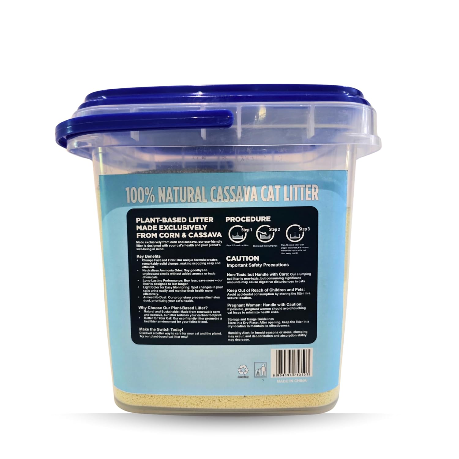 Cature Care by Nature Premium Natural Cassava Cat Litter, 3.75kg/6L, Dust Free, eco-Friendly Litter