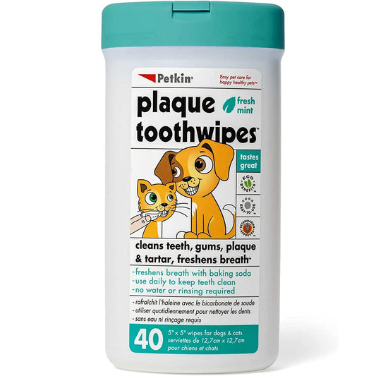 Petkin Toothwipes for Dog & Cat - 40 Wipes