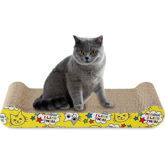 Cature Care by Nature Cat Scratcher Cardboard Cat Scratching Board, Sofa Furniture Protection, Pet Supplies Cat Scratch Pad for Cats Scratching Playing Sleeping, Bone Shape