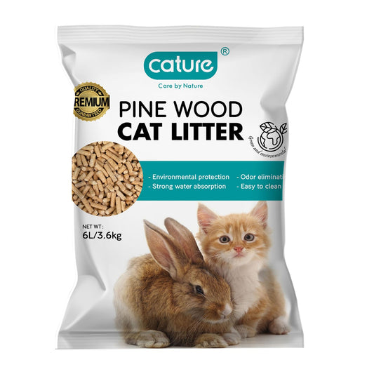 cature Care by Nature Pine Wood Cat Litter | Environmental Protection | Odor Elimination | Strong Water Absorption | Easy to Clean for Multiple Cats, 6L/3.6KG