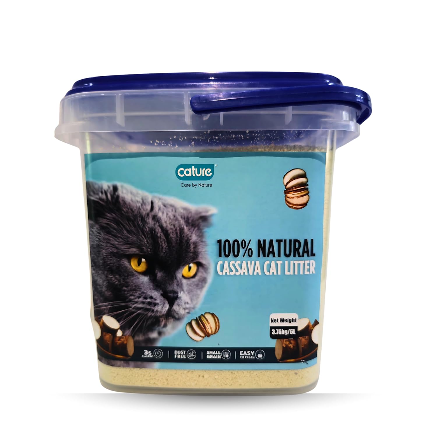 Cature Care by Nature Premium Natural Cassava Cat Litter, 3.75kg/6L, Dust Free, eco-Friendly Litter