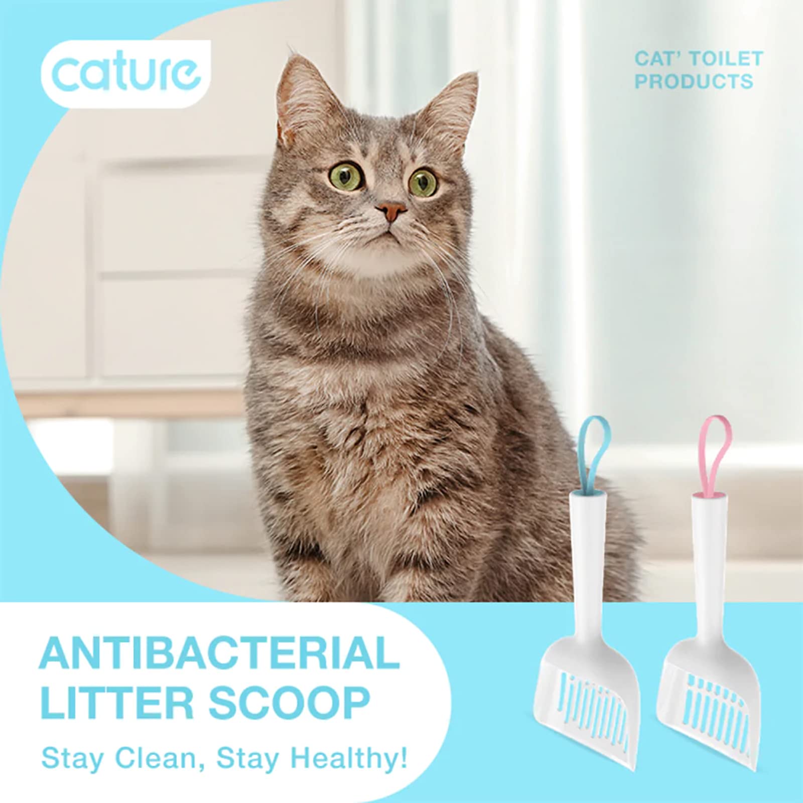 cature Care by Nature Plastic Cat Litter Scoop Dog & Cat Litter Waste Pooper Scooper Shovel With Waste Bag, Cat Scooper For Effortless Clean-Up, Scoop & Bag For Quick & Hygienic Waste Removal (White)