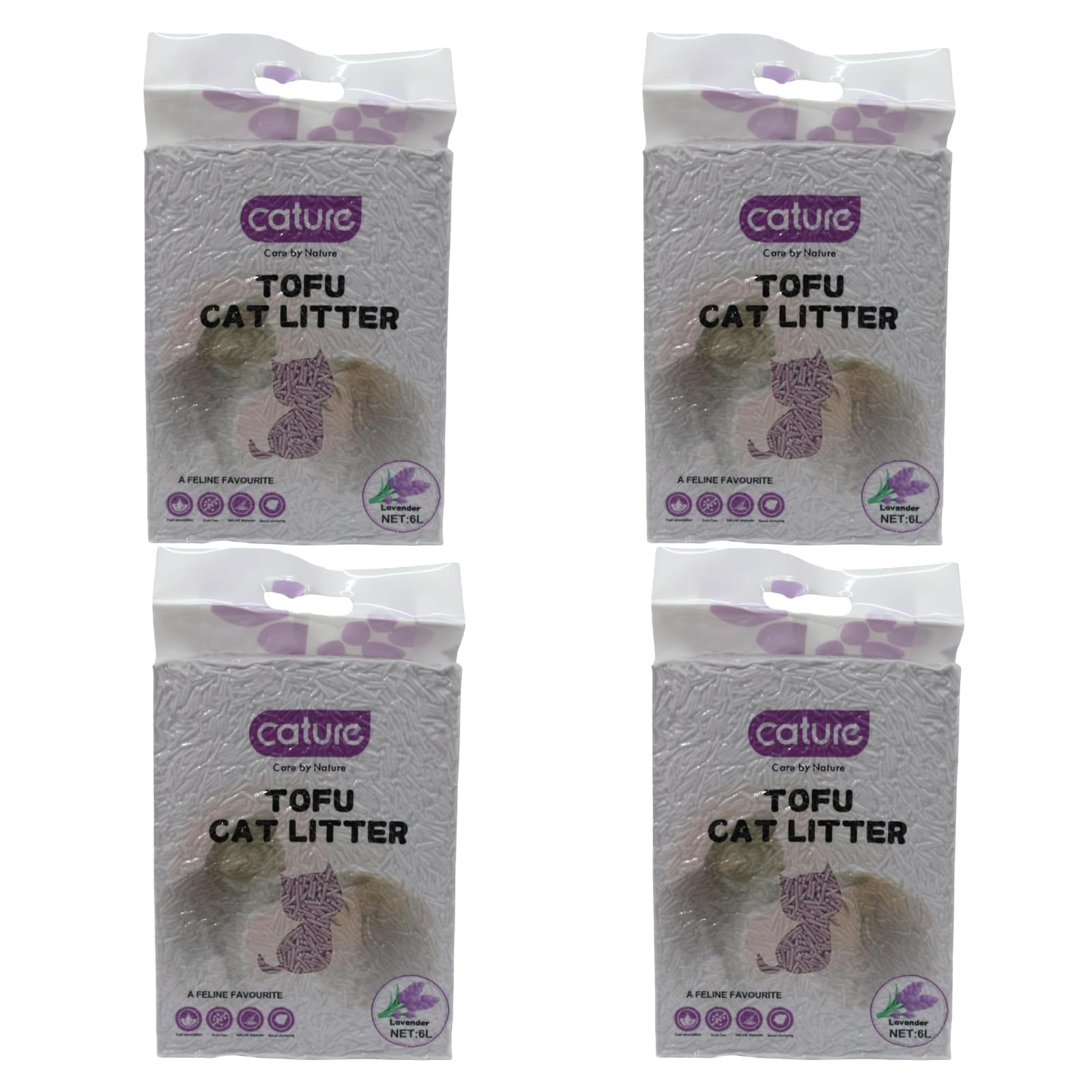 Cature Care by Nature Tofu Cat Litter Natural Flushable Clumping Litter Plant Based Biodegradable Ultra Odour Control 99% Dust Free Low Tracking Cat Litter (Original, 6L, PACK2)