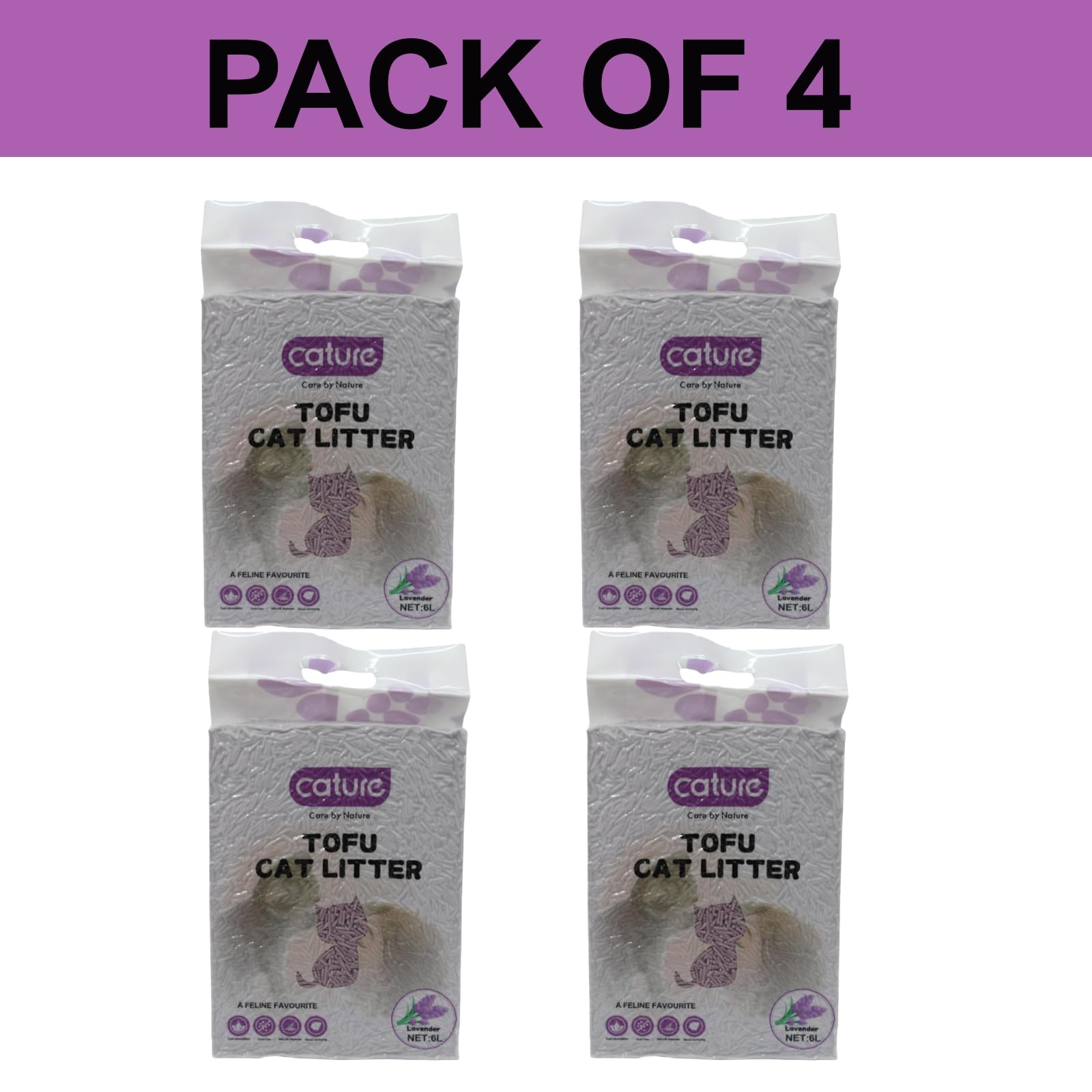 Cature Care by Nature Tofu Cat Litter Natural Flushable Clumping Litter Plant Based Biodegradable Ultra Odour Control 99% Dust Free Low Tracking Cat Litter (Original, 6L, PACK2)