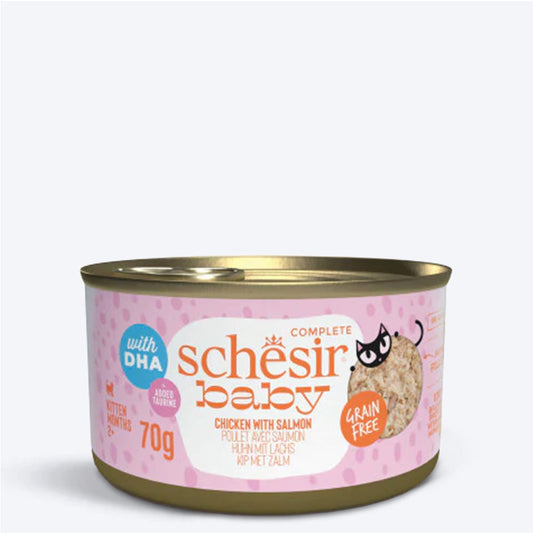 Schesir Baby Chicken With Salmon In Broth Wet Food For Kitten - 70 gm