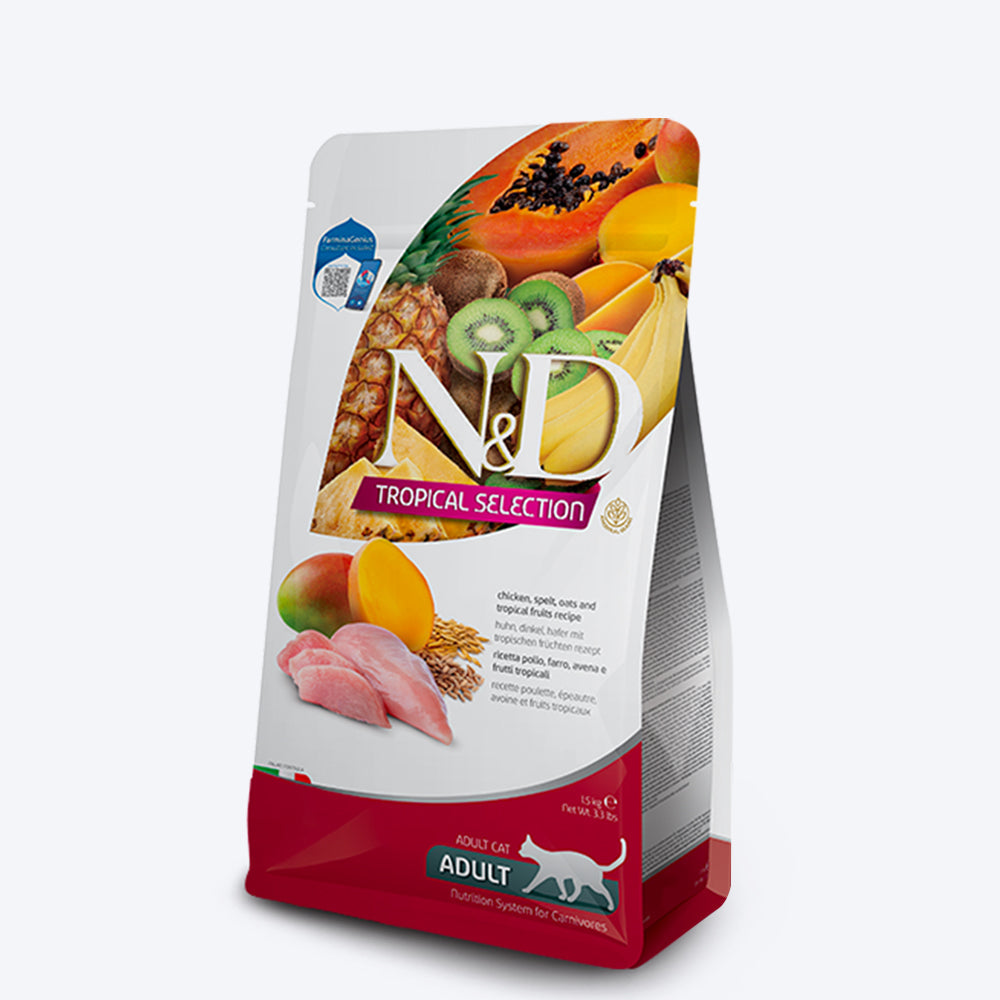 Farmina N&D Tropical Chicken, Spelt, Oats & Tropical Fruits Dry Food For Adult Cat