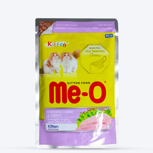 Me-O Chicken Chunk In Gravy Wet Food For Kitten - 80 gm Pack