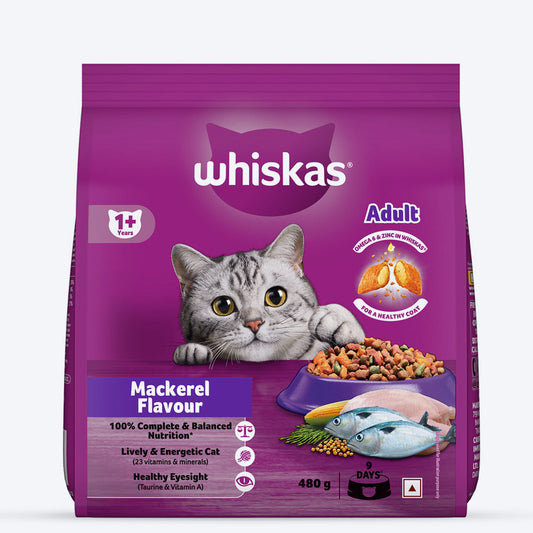 Whiskas Adult (1+ Years) Mackerel Flavour Dry Cat Food