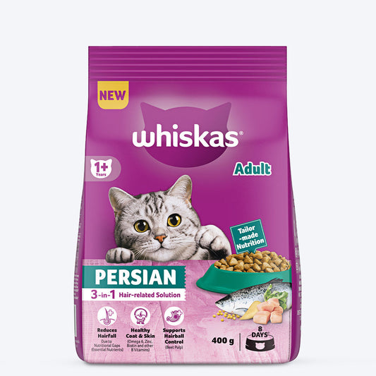 Whiskas Persian Adult (1+ Years) 3 In 1 Hair-Relates Solution Dry Cat Food