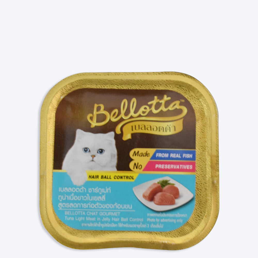 Bellotta Chat Gourmet Tuna Light Meat in Jelly Hair Ball Control Wet Cat Food - 80 g packs