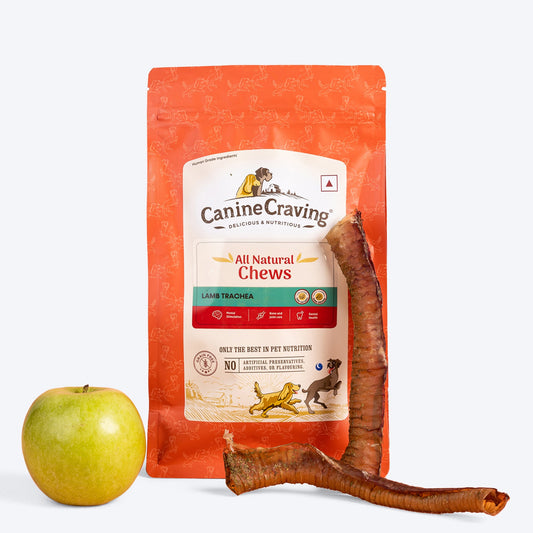 Canine Craving Dehydrated Grass-fed Herb Lamb Trachea Dog Treat - 2 Pieces (30g)