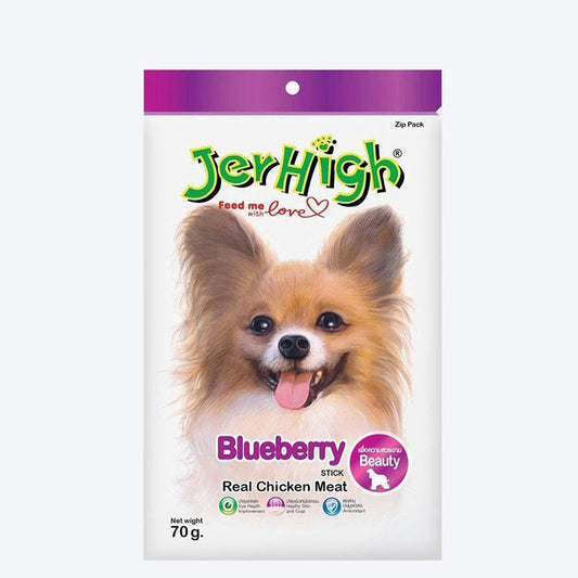 JerHigh Blueberry Stick Dog Treats with Real Chicken Meat - 70 g