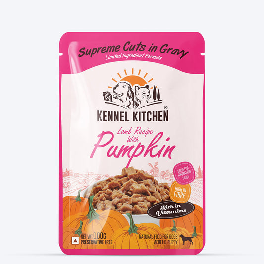 Kennel Kitchen Lamb with Pumpkin Supreme Cuts In Gravy Wet Dog Food - 100 g Packs