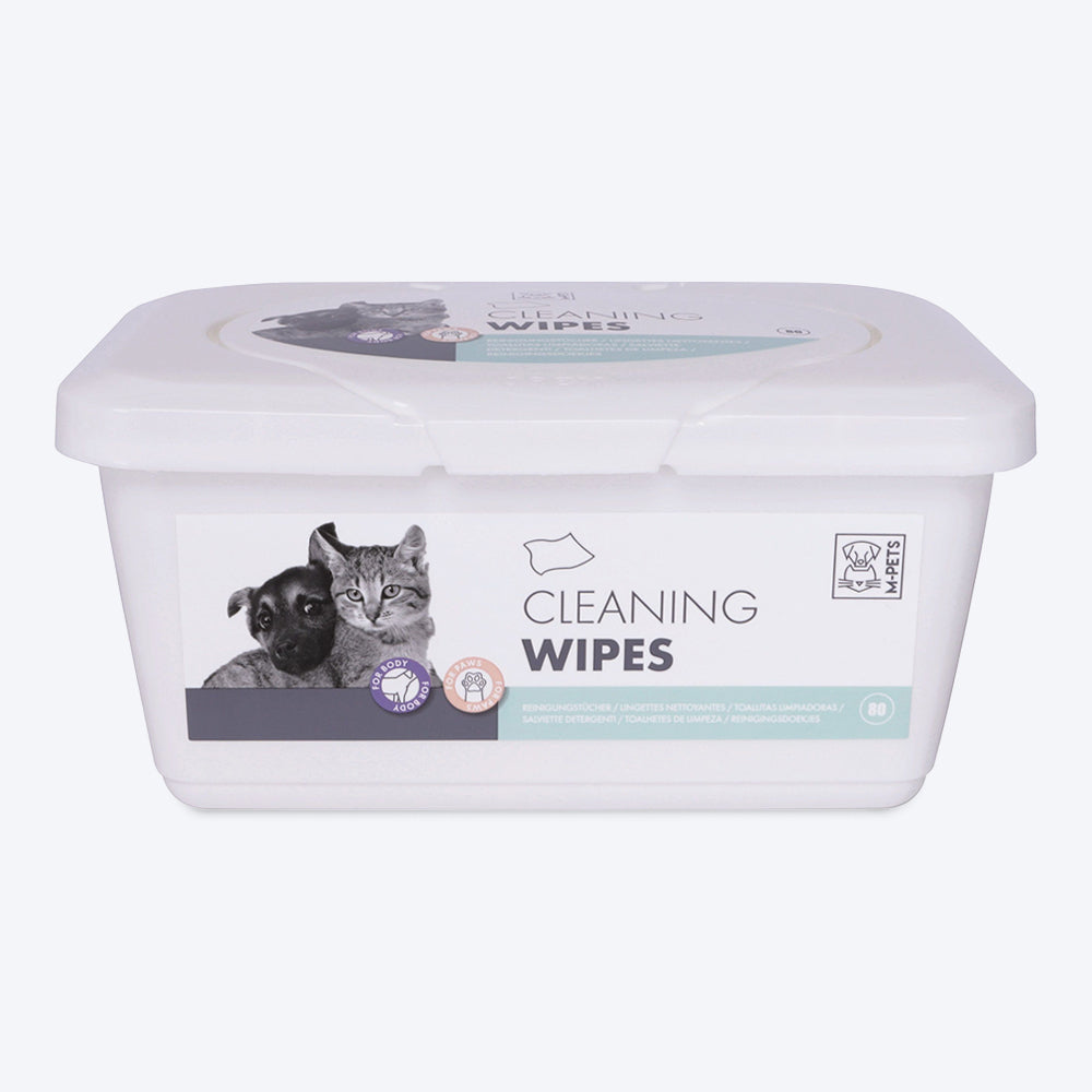 M-Pets Cleaning Wipes for Dogs & Cats - Body & Paws - 80 Pcs