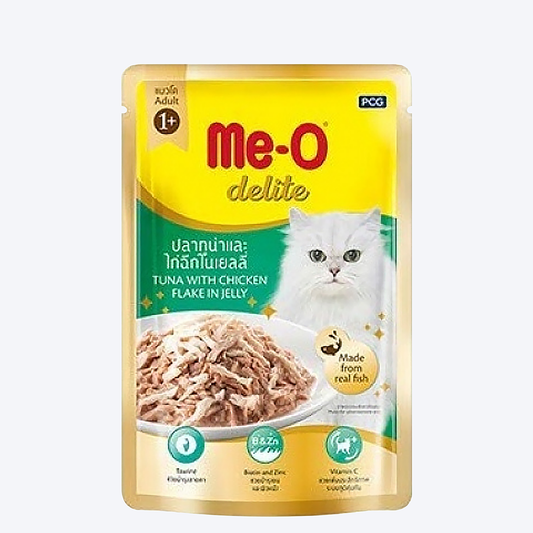 Me-O Delite Tuna with Chicken Flake in Jelly Wet Cat Food - 70 g packs