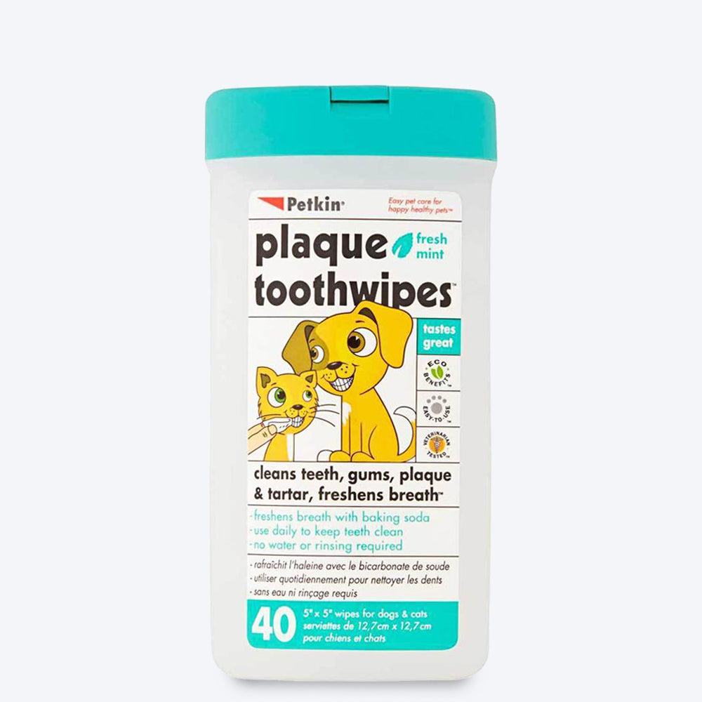 Petkin Toothwipes for Dog & Cat - 40 Wipes