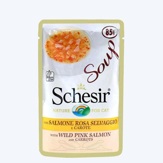 Schesir Pink Salmon And Carrots Wild Soup For Kitten & Adult Cats - 85 g