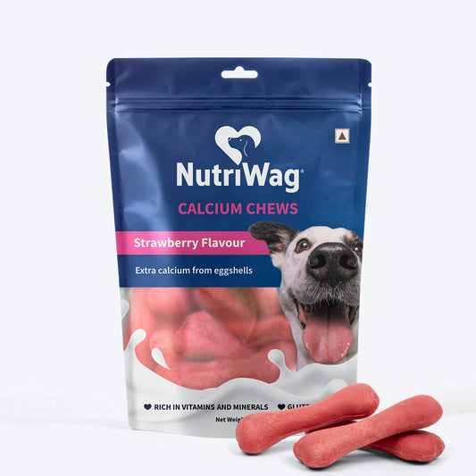 NutriWag Strawberry Calcium Chew Bones Treats For Dog