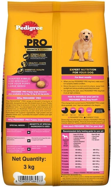 Pedigree PRO Expert Nutrition Dry Dog Food For Large Breed Puppy (3-18 Months)